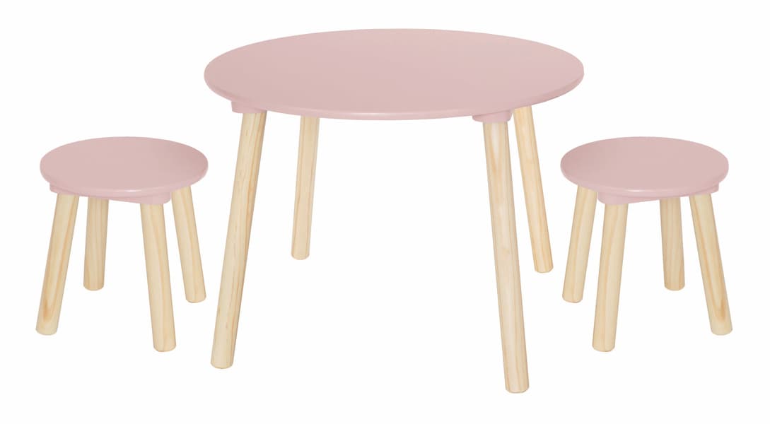 Bord & två pallar - Rosa-image